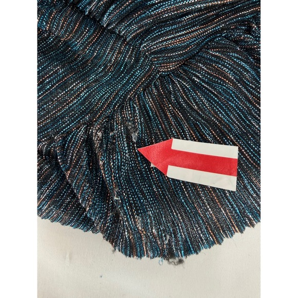 Sabina Musayev Pleated Carry Dress Teal Metallic Tiered Midi V-Neck XS - Picture 7 of 8